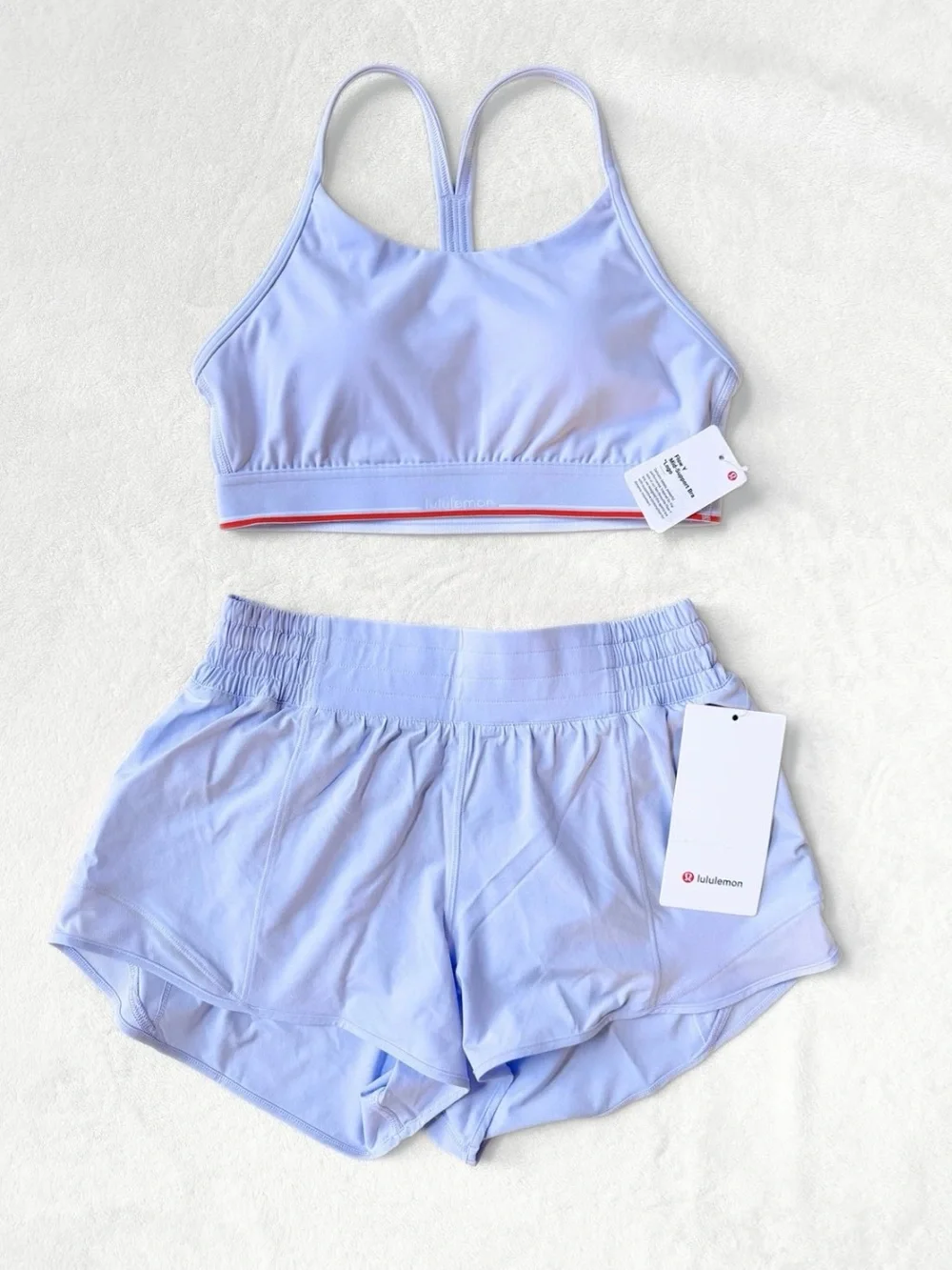 NWT Lululemon Flow Y Mid-Support Bra *Logo B/C Cup – Serene Blue – Size 6